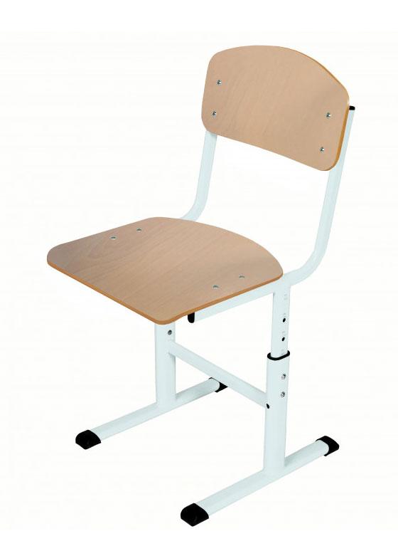 Учнівський стілець Т-подібний на ростові групи №2-5, каркас- плоскоовальна металева труба, покриття- пластик HPL, АЛМАНТ, 325х445х625-745 мм.